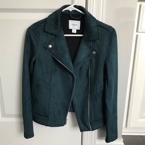 Old Navy Faux Suede Moto Jacket - Teal